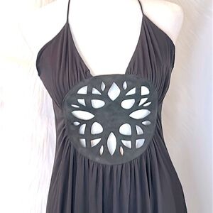 NWOT♠️Maxi Oxente Elegant Sexy Black Halter Dress♠️